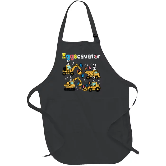 Eggscavator Easter Egg Hunt Construction Trucks Full-Length Apron With Pocket