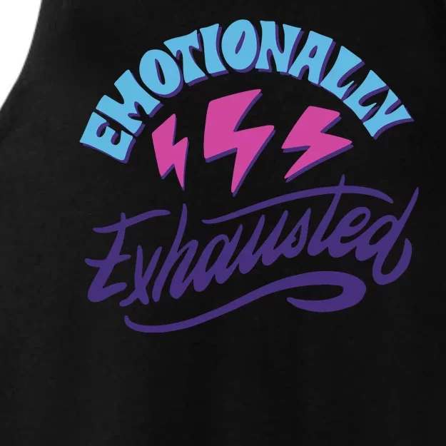 Emotionally Exhausted Ladies Tri-Blend Wicking Tank