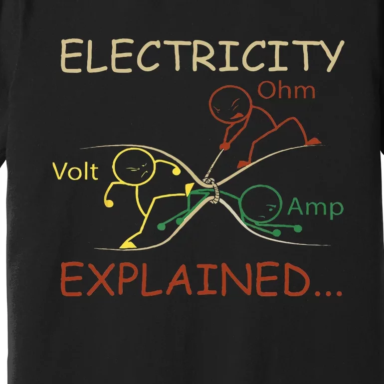 Electricity Explained Electrical Engineer Teacher School Premium T-Shirt