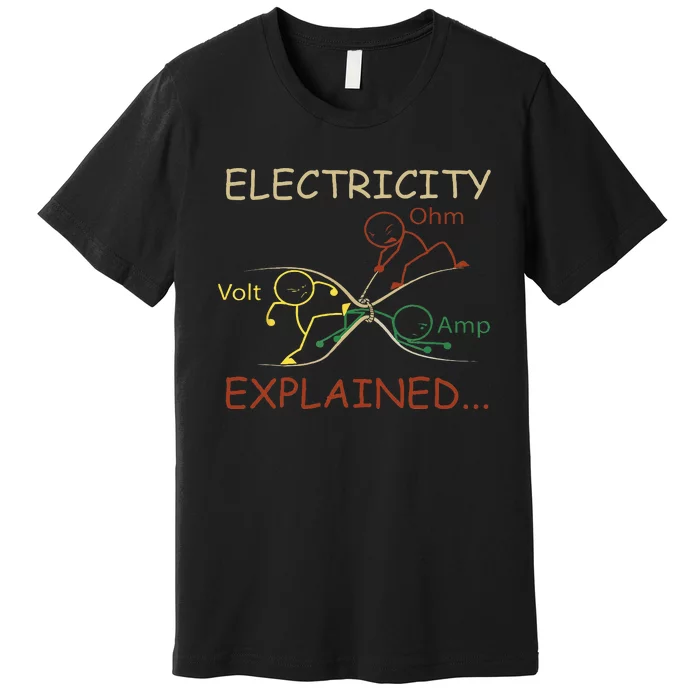 Electricity Explained Electrical Engineer Teacher School Premium T-Shirt