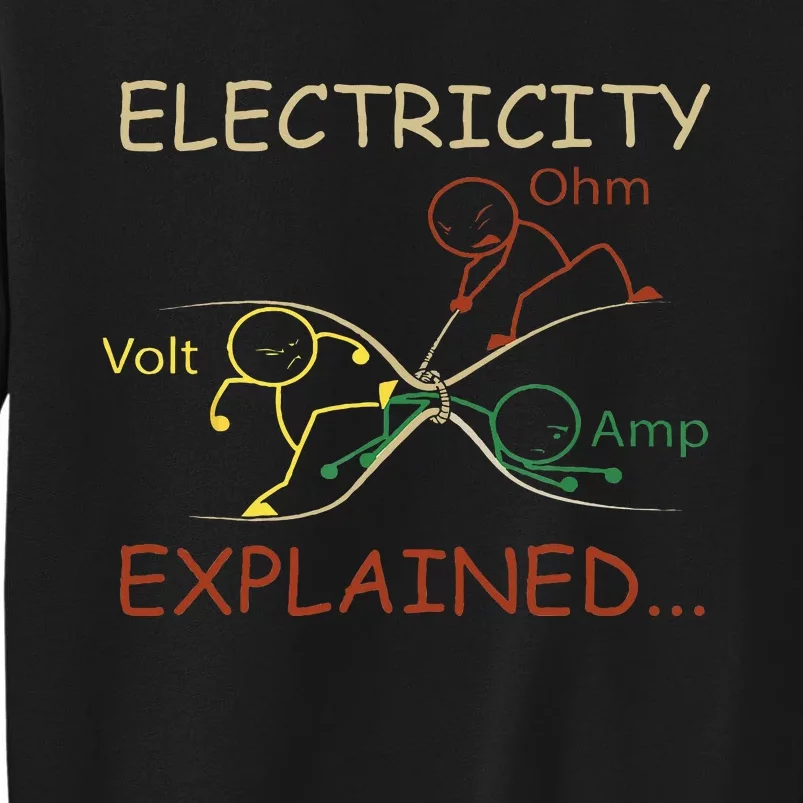 Electricity Explained Electrical Engineer Teacher School Tall Sweatshirt