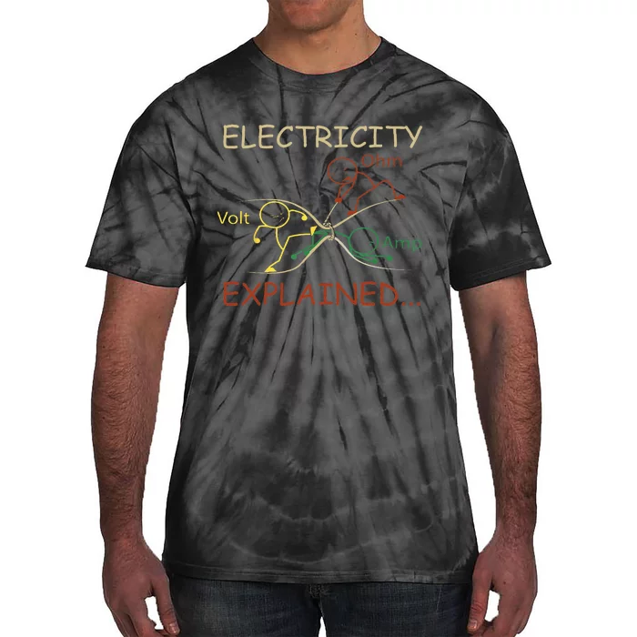 Electricity Explained Electrical Engineer Teacher School Tie-Dye T-Shirt