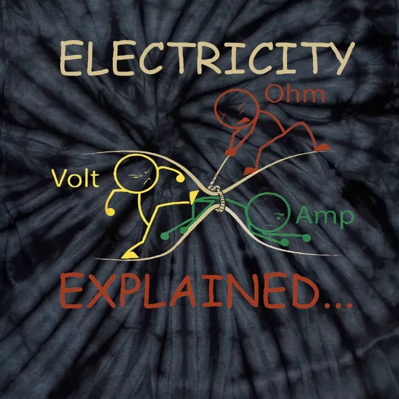 Electricity Explained Electrical Engineer Teacher School Tie-Dye T-Shirt