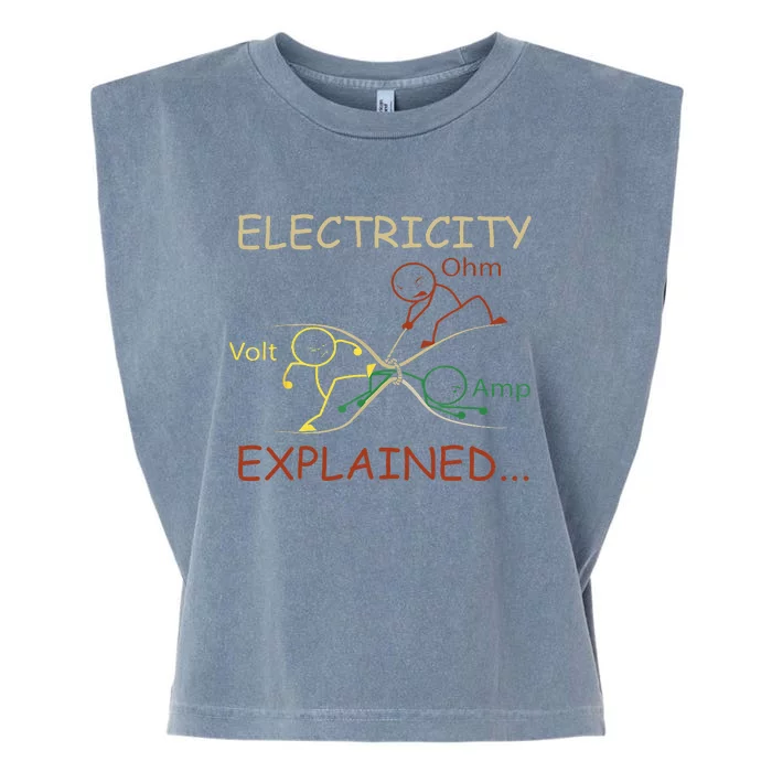 Electricity Explained Electrical Engineer Teacher School Garment-Dyed Women's Muscle Tee