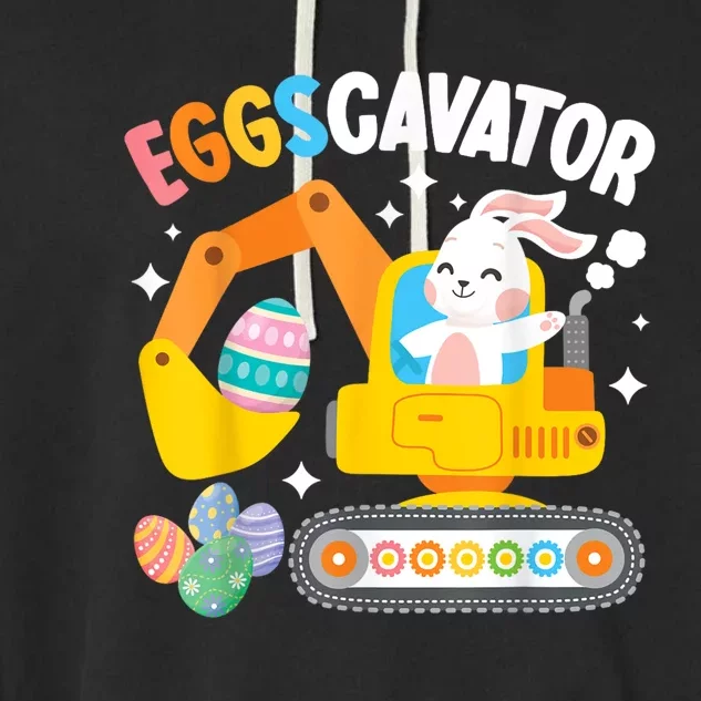 Eggscavator Easter Egg Hunt Construction Truck Garment-Dyed Fleece Hoodie