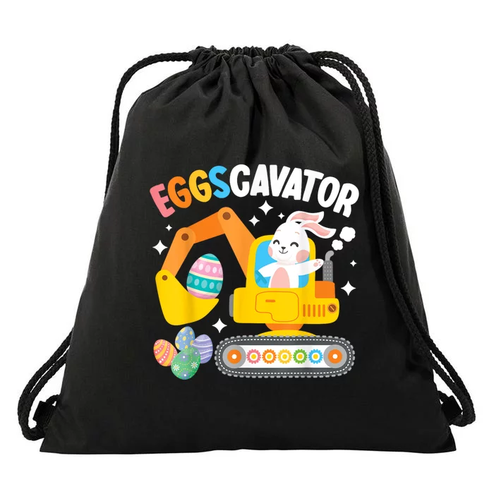 Eggscavator Easter Egg Hunt Construction Truck Drawstring Bag