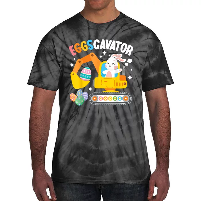 Eggscavator Easter Egg Hunt Construction Truck Tie-Dye T-Shirt