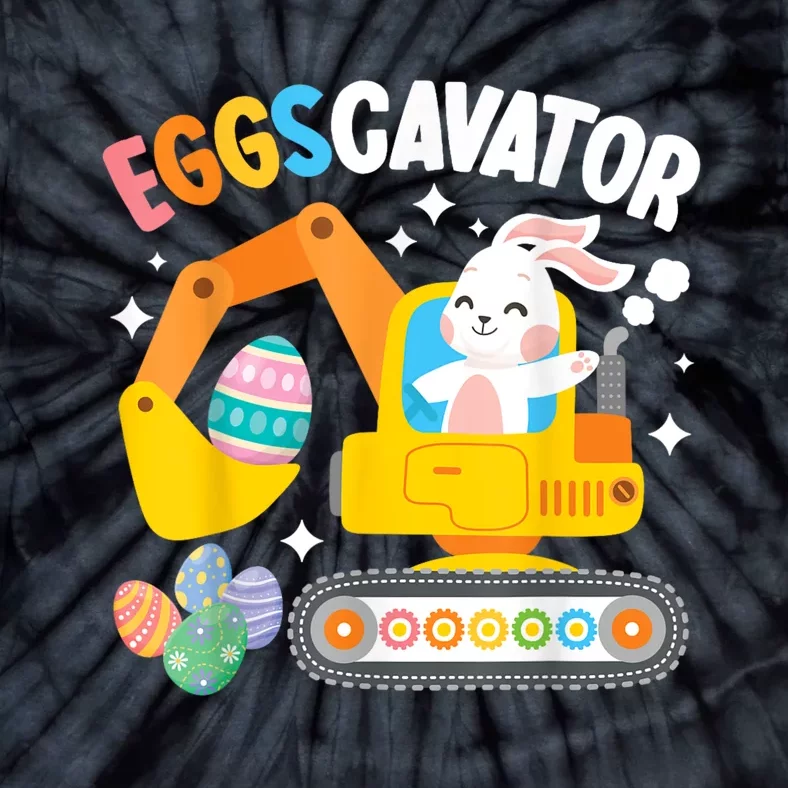 Eggscavator Easter Egg Hunt Construction Truck Tie-Dye T-Shirt