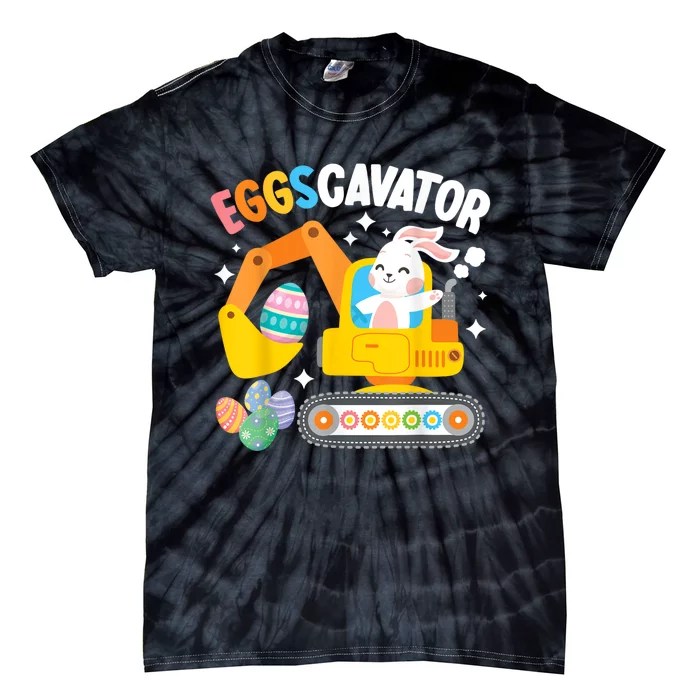 Eggscavator Easter Egg Hunt Construction Truck Tie-Dye T-Shirt