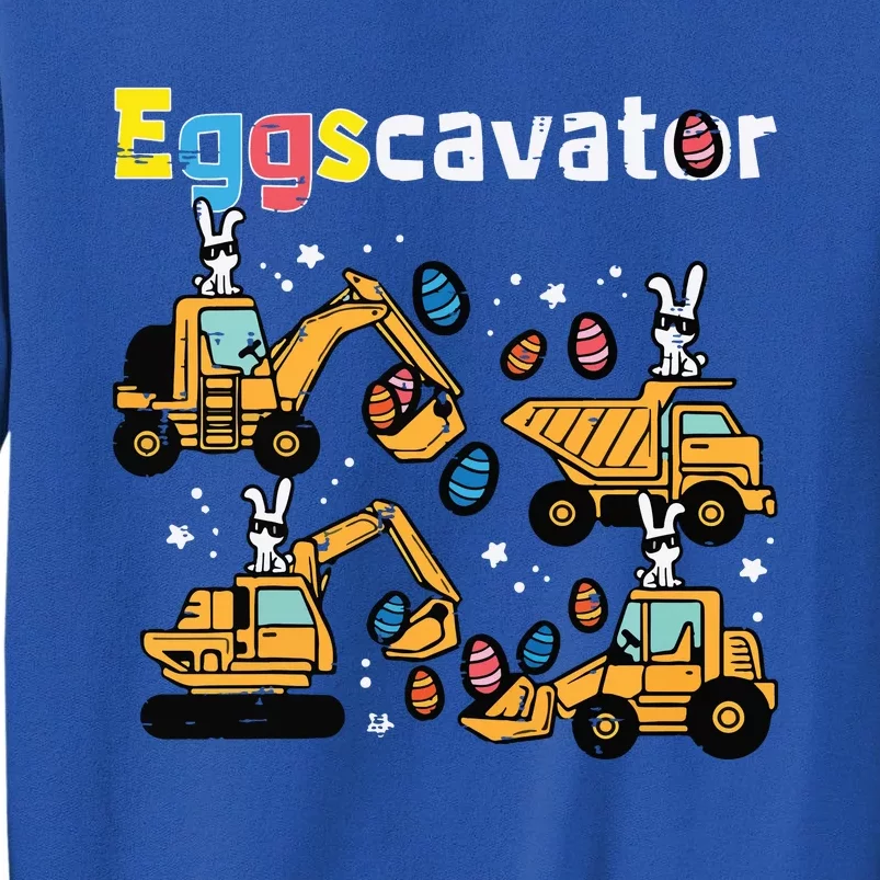 Eggscavator Easter Egg Hunt Construction Trucks Sweatshirt