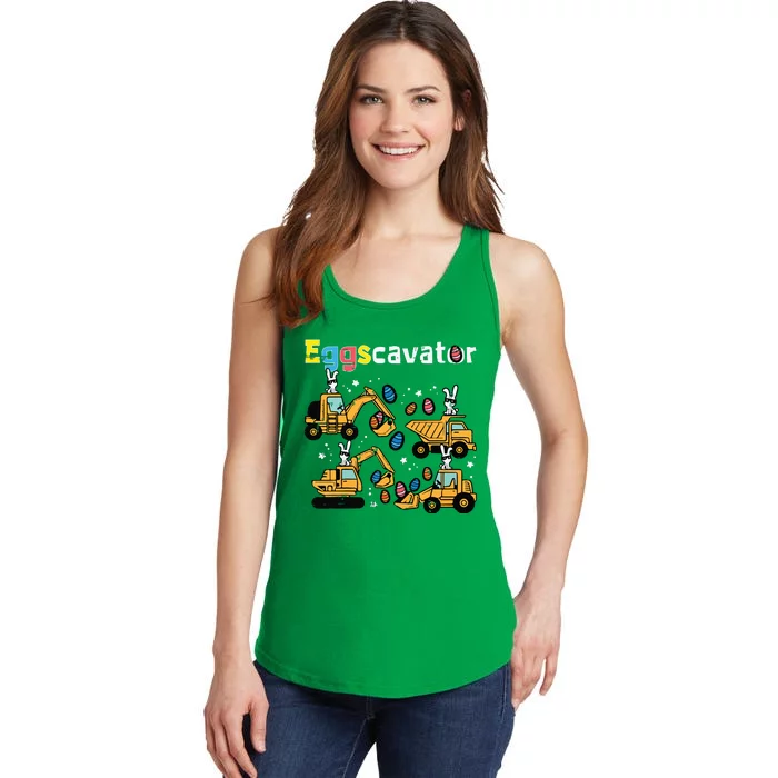 Eggscavator Easter Egg Hunt Construction Trucks Ladies Essential Tank