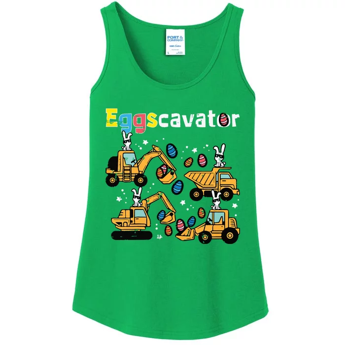 Eggscavator Easter Egg Hunt Construction Trucks Ladies Essential Tank