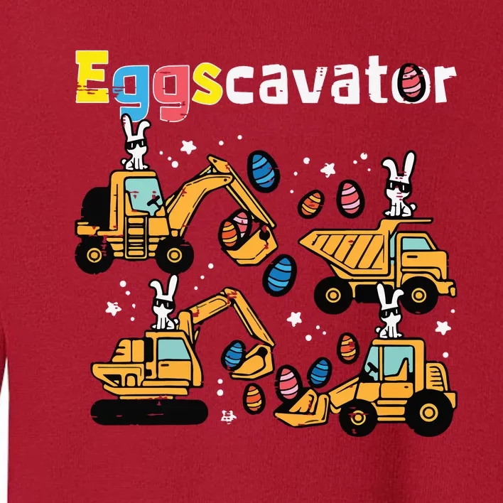 Eggscavator Easter Egg Hunt Construction Trucks Toddler Sweatshirt