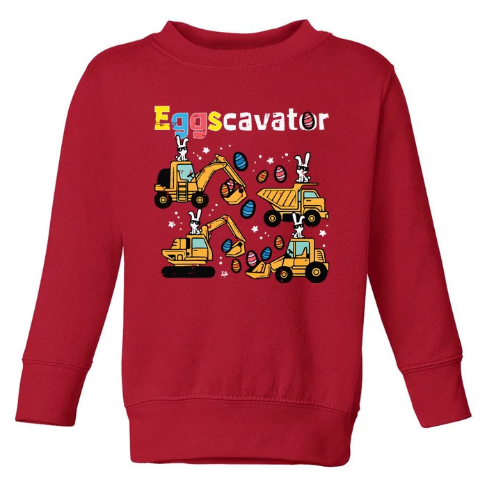 Eggscavator Easter Egg Hunt Construction Trucks Toddler Sweatshirt