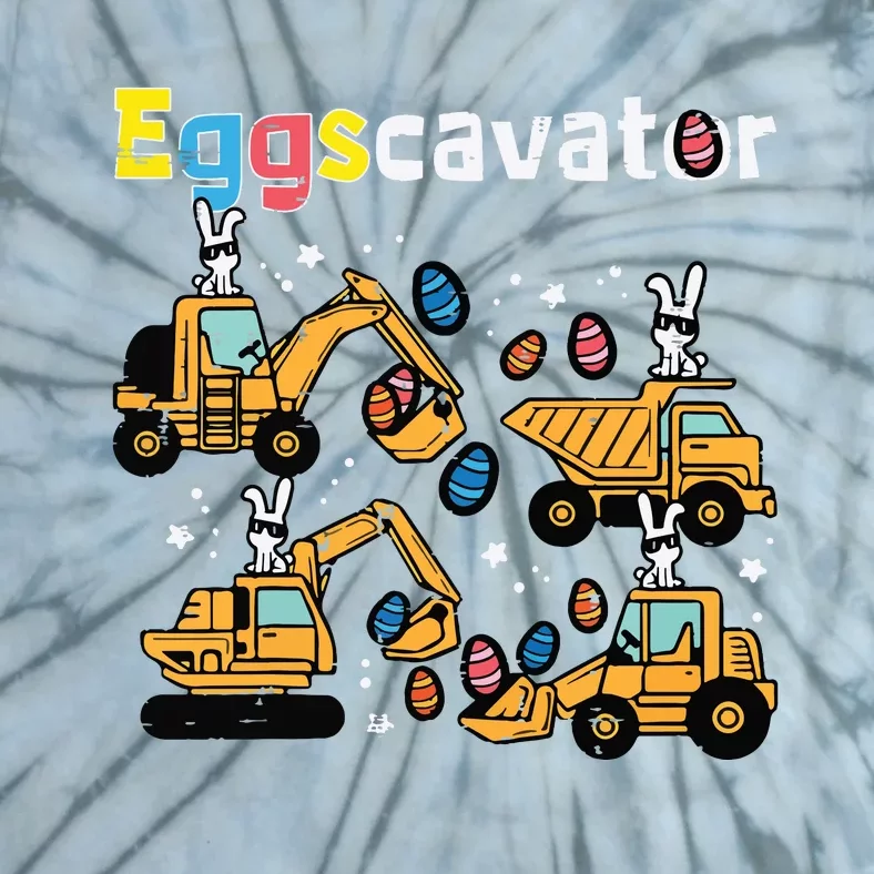 Eggscavator Easter Egg Hunt Construction Trucks Tie-Dye T-Shirt