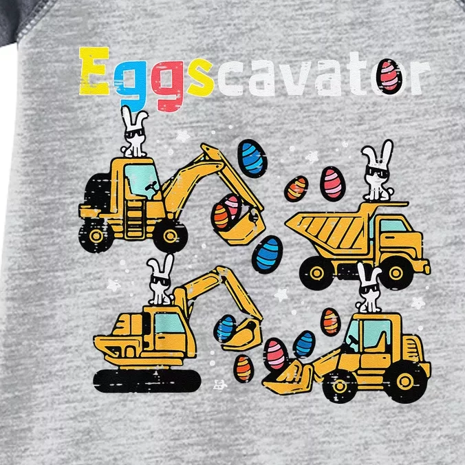 Eggscavator Easter Egg Hunt Construction Trucks Infant Baby Jersey Bodysuit