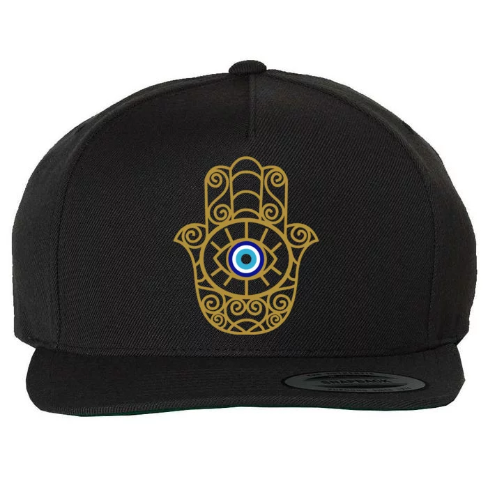 Evil Eye Wool Snapback Cap