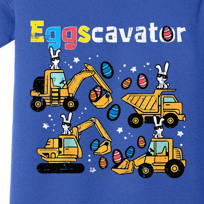 Eggscavator Easter Egg Hunt Construction Trucks Baby Bodysuit