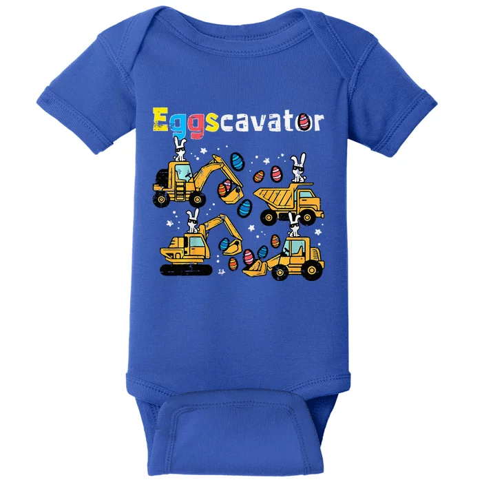 Eggscavator Easter Egg Hunt Construction Trucks Baby Bodysuit