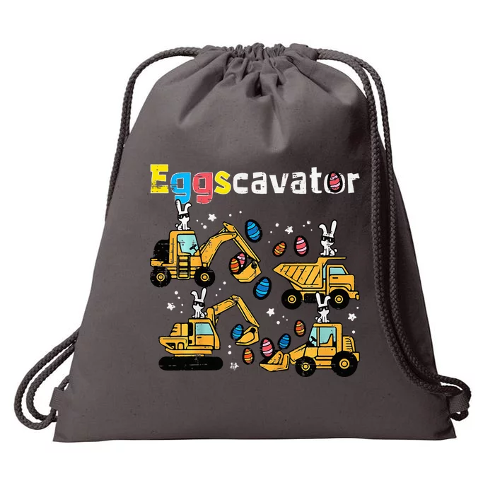 Eggscavator Easter Egg Hunt Construction Trucks Drawstring Bag