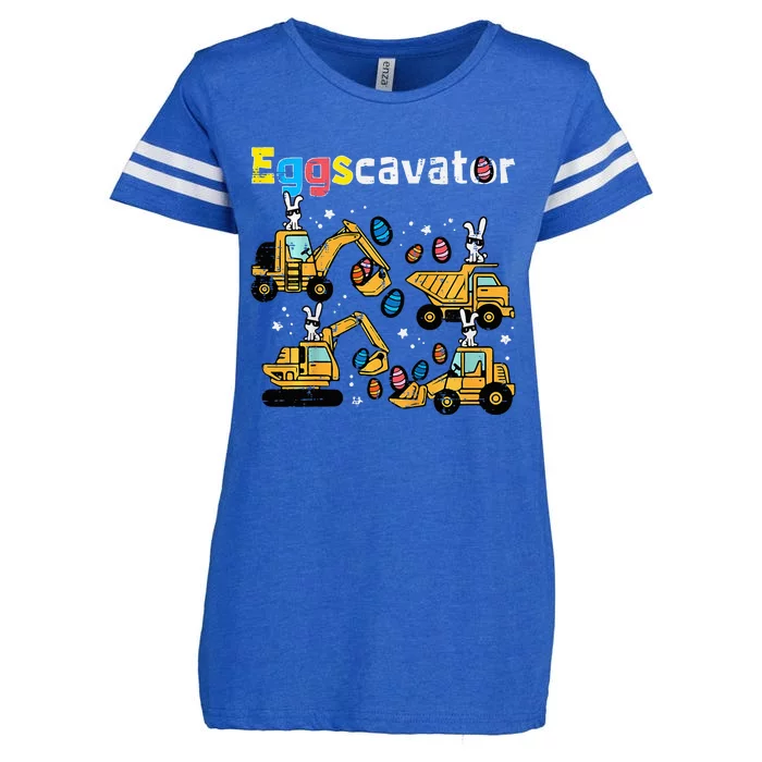 Eggscavator Easter Egg Hunt Construction Trucks Enza Ladies Jersey Football T-Shirt