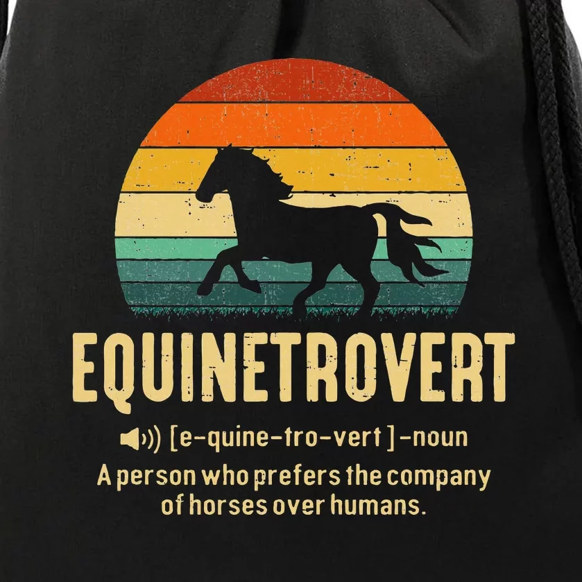 Equinetrovert Equestrian Equine Introvert Drawstring Bag