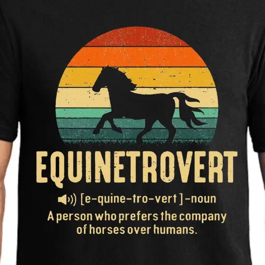 Equinetrovert Equestrian Equine Introvert Pajama Set