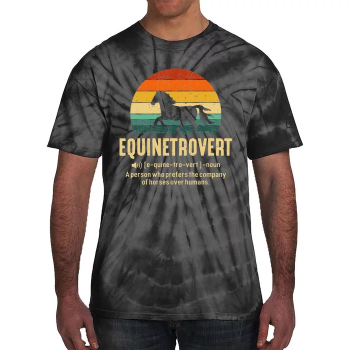 Equinetrovert Equestrian Equine Introvert Tie-Dye T-Shirt