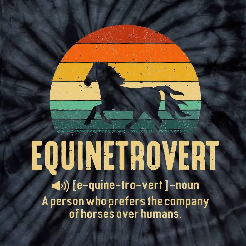 Equinetrovert Equestrian Equine Introvert Tie-Dye T-Shirt