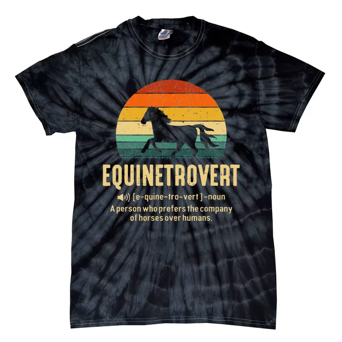 Equinetrovert Equestrian Equine Introvert Tie-Dye T-Shirt