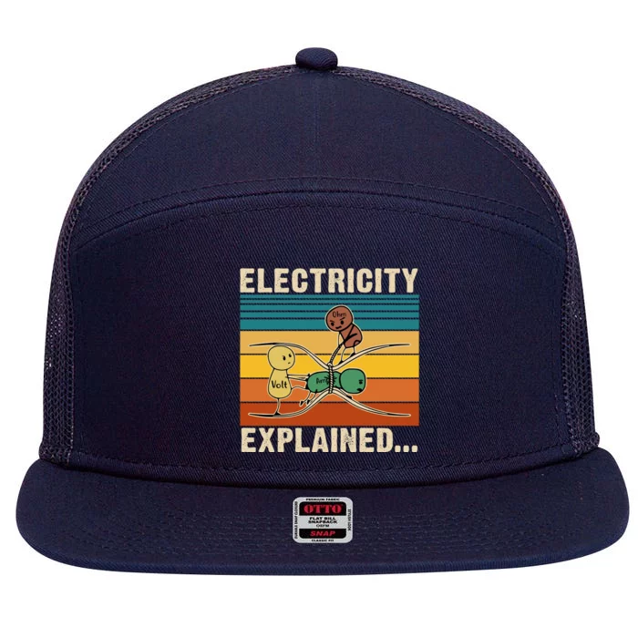 Electricity Explained 7 Panel Mesh Trucker Snapback Hat