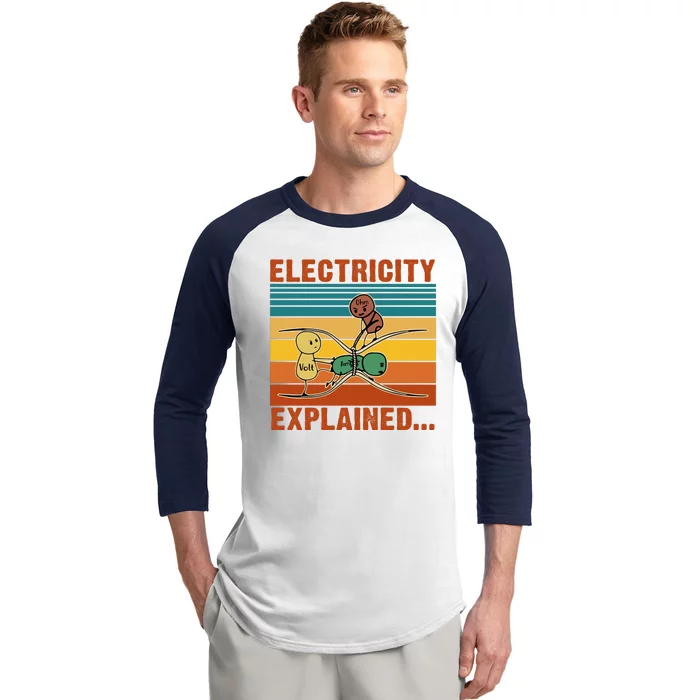 Electricity Explained Baseball Sleeve Shirt