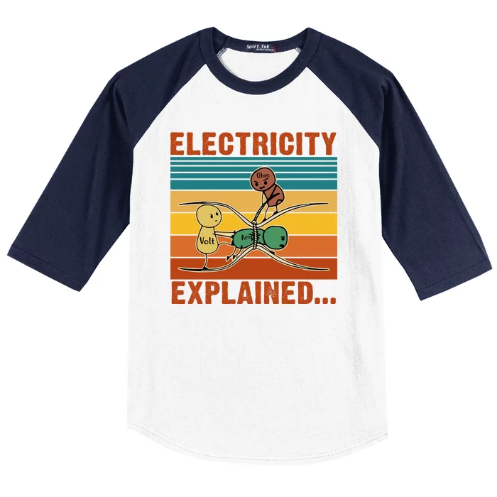 Electricity Explained Baseball Sleeve Shirt