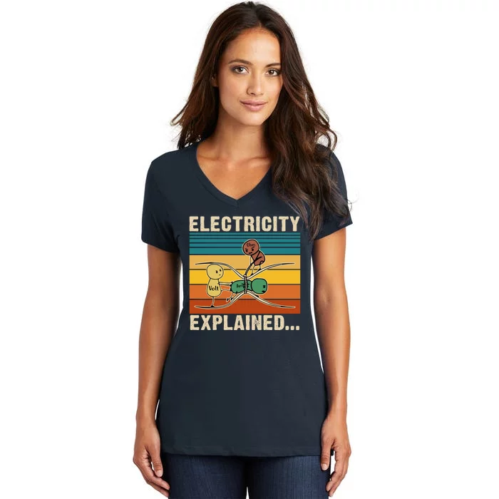 Electricity Explained Women's V-Neck T-Shirt