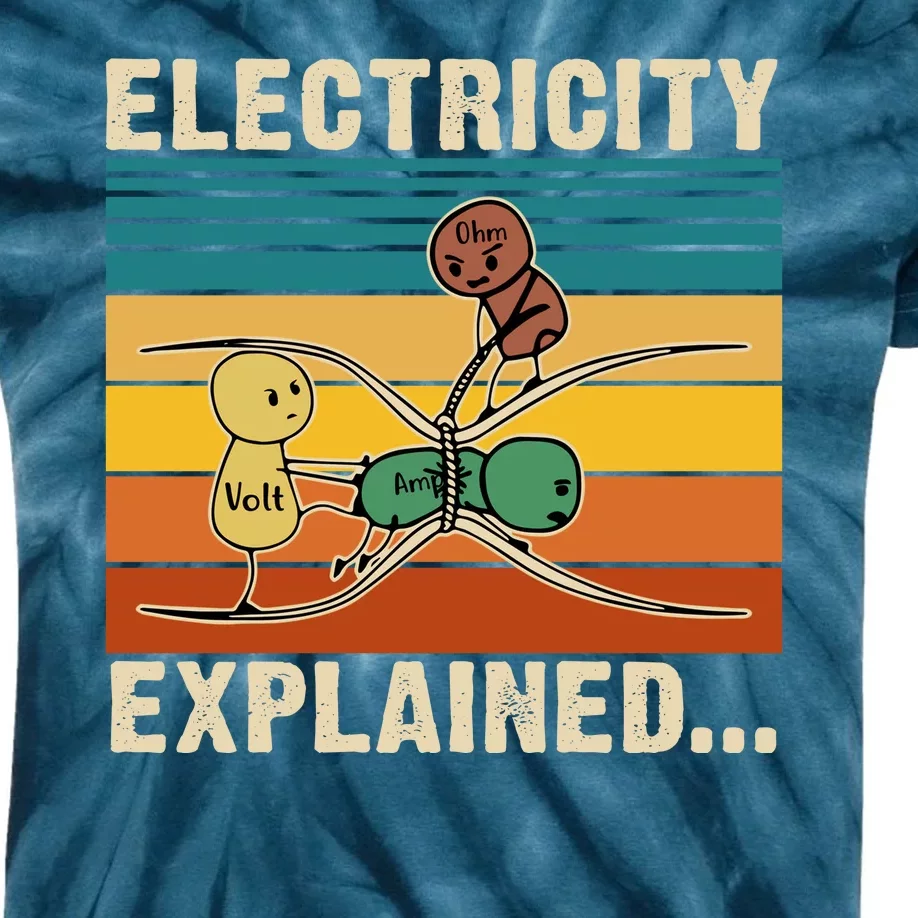 Electricity Explained Kids Tie-Dye T-Shirt