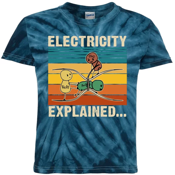 Electricity Explained Kids Tie-Dye T-Shirt