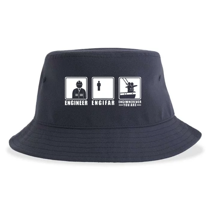 Engineer Engifar Engineering Funny Engineer Sustainable Bucket Hat