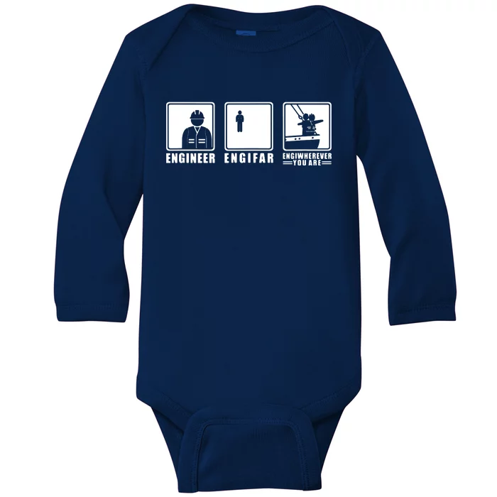 Engineer Engifar Engineering Funny Engineer Baby Long Sleeve Bodysuit