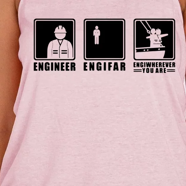 Engineer Engifar Engineering Funny Engineer Women's Knotted Racerback Tank