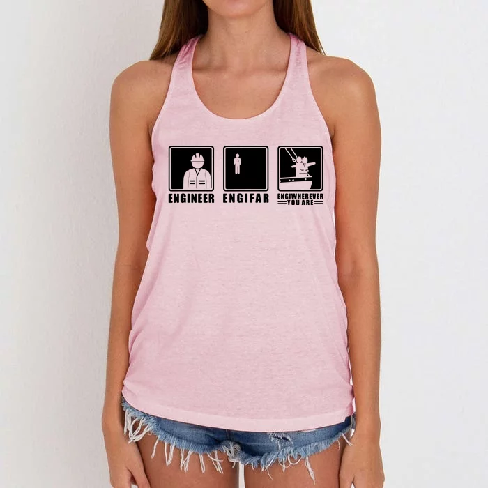 Engineer Engifar Engineering Funny Engineer Women's Knotted Racerback Tank