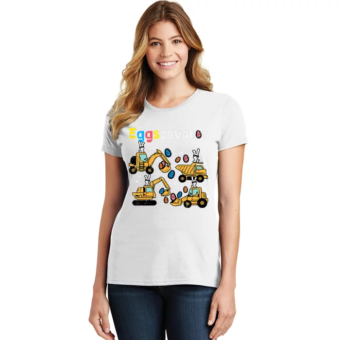 Eggscavator Easter Egg Hunt Construction Trucks Women's T-Shirt