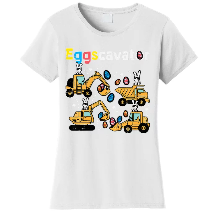 Eggscavator Easter Egg Hunt Construction Trucks Women's T-Shirt