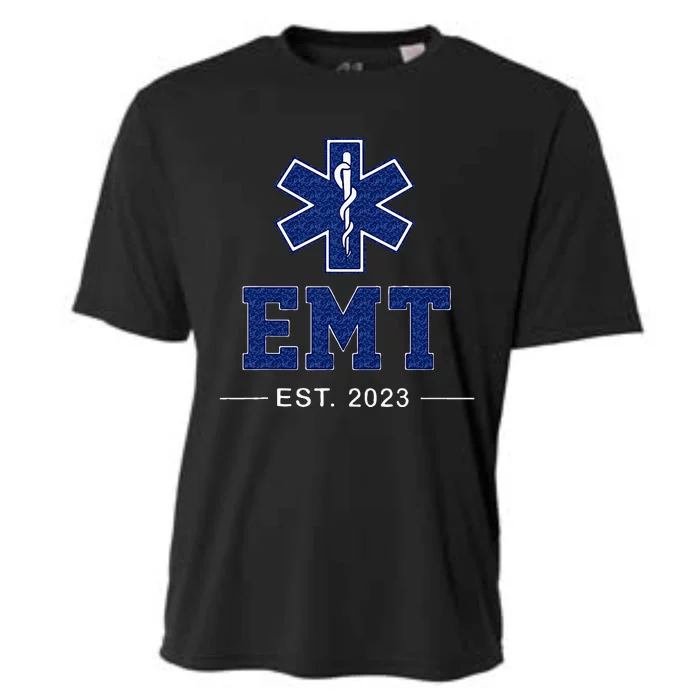 EMT Established Est 23 EMS Paramedic Medic Graduation Cooling Performance Crew T-Shirt