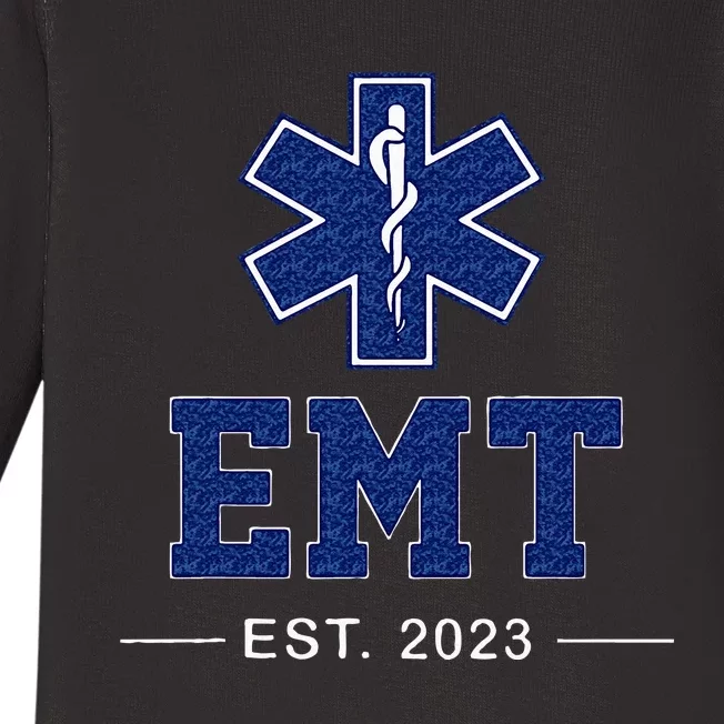 EMT Established Est 23 EMS Paramedic Medic Graduation Baby Long Sleeve Bodysuit