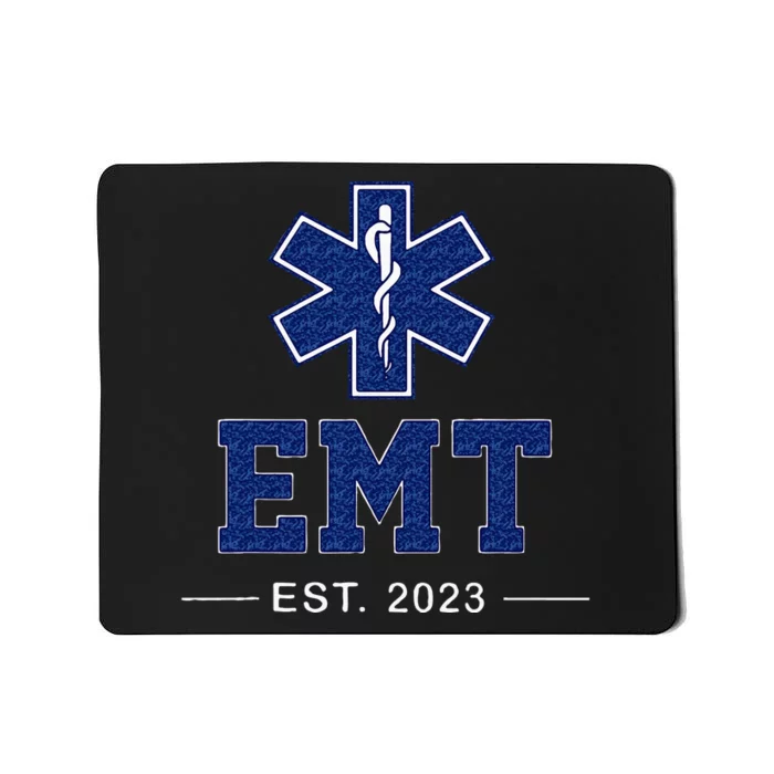 EMT Established Est 23 EMS Paramedic Medic Graduation Mousepad