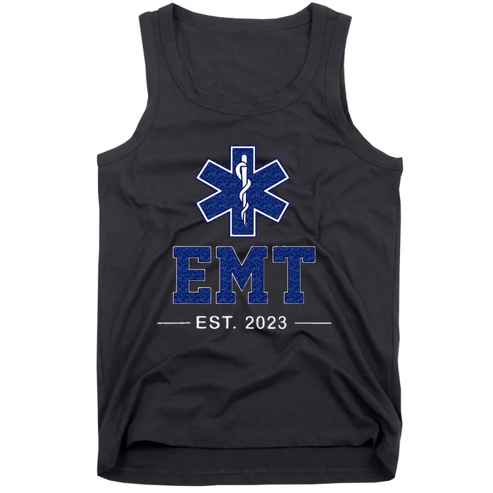 EMT Established Est 23 EMS Paramedic Medic Graduation Tank Top