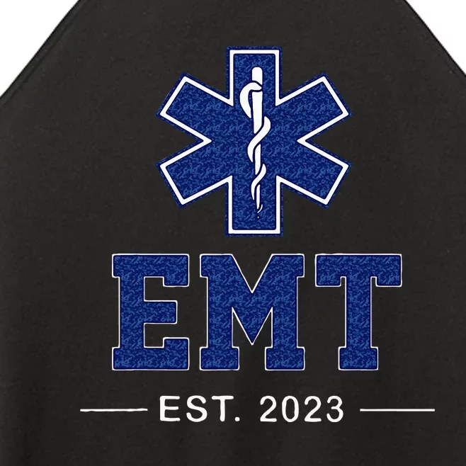 EMT Established Est 23 EMS Paramedic Medic Graduation Women’s Perfect Tri Rocker Tank