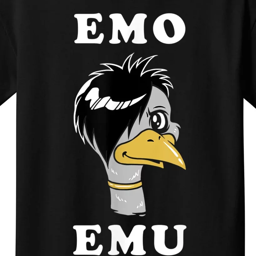 Emo Emu Funny Metal Goth Emu Bird Kids T-Shirt