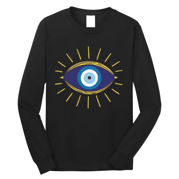 Evil Eyes Fatima Hamsa Symbol All Seeing Eye Long Sleeve Shirt