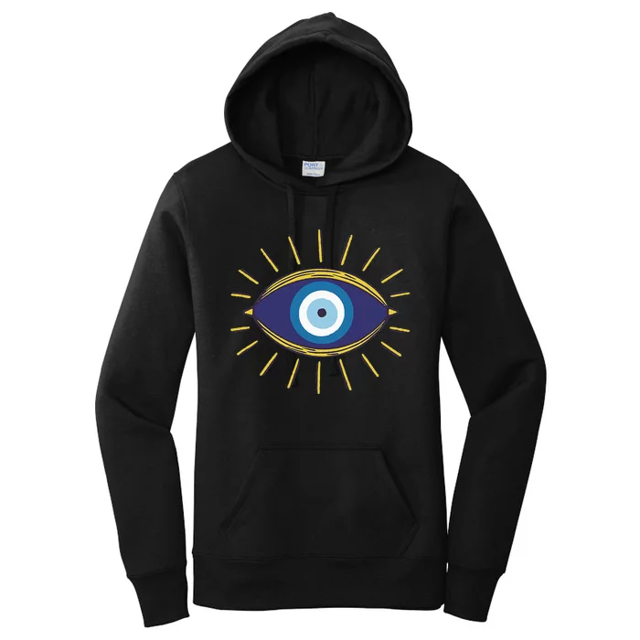 Evil Eyes Fatima Hamsa Symbol All Seeing Eye Women's Pullover Hoodie